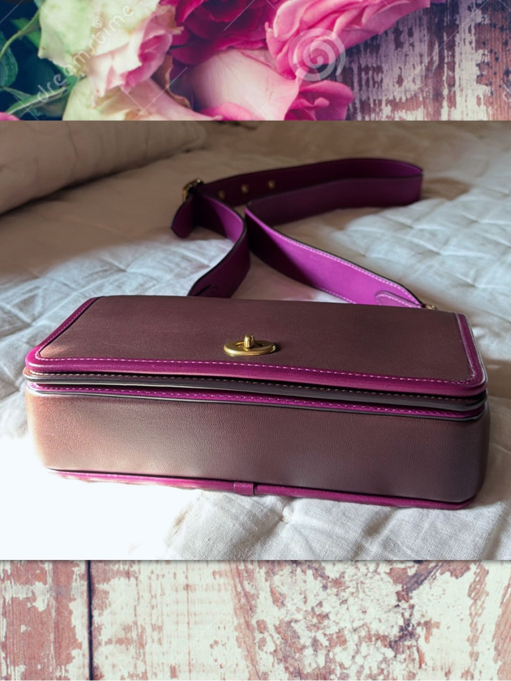 COACH COLORBLOCK DINKY DARK TEAK 89171 NWT - Picture 6 of 17